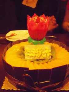 Fruit cake and candle Fruit cake and candle